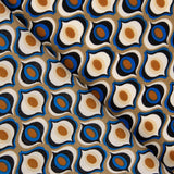 Crepe Poliéster Geométrico Olho Azul - Ribes y Casals