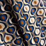 Crepe Poliéster Geométrico Olho Azul - Ribes y Casals