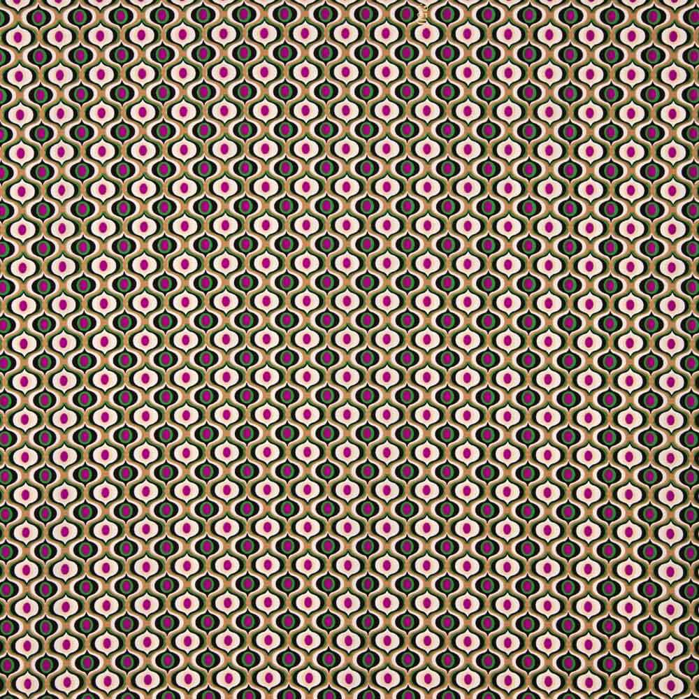 Crepe Poliéster Geométrico Olho Verde - Ribes y Casals