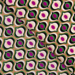 Crepe Poliéster Geométrico Olho Verde - Ribes y Casals