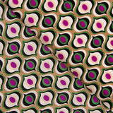 Crepe Poliéster Geométrico Olho Verde - Ribes y Casals