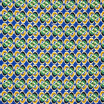 Crepe Poliéster Flor Geométrica Azul - Ribes y Casals