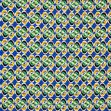 Crepe Poliéster Flor Geométrica Azul - Ribes y Casals