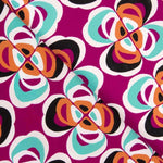 Crepe Poliéster Flor Geométrica Fúcsia - Ribes y Casals