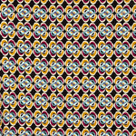 Crepe Poliéster Flor Geométrica Ocre - Ribes y Casals