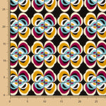 Crepe Poliéster Flor Geométrica Ocre - Ribes y Casals