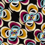 Crepe Poliéster Flor Geométrica Ocre - Ribes y Casals