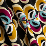 Crepe Poliéster Flor Geométrica Ocre - Ribes y Casals