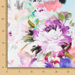 Tecido Fama Stretch Flor Primavera Azul Celeste - Ribes y Casals