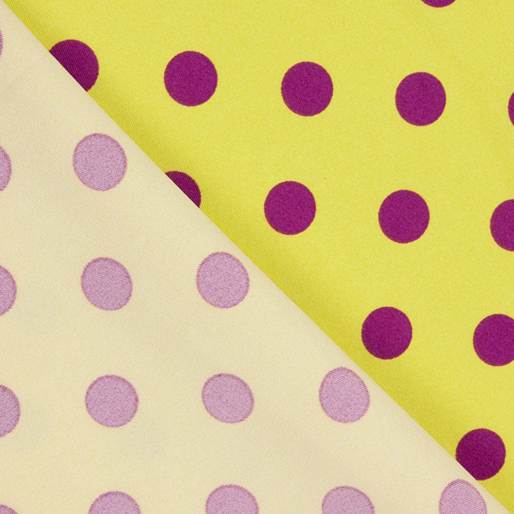 Gabardina Elástica Bolinhas 17mm Lima-Buganvília - Ribes y Casals