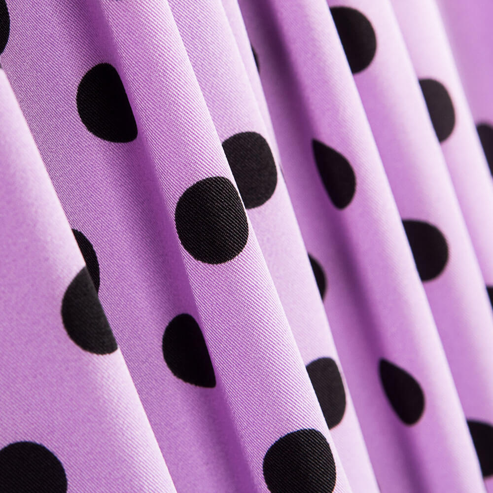 Sarja Elástica Bolinhas Malva Preto - Ribes y Casals