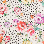 Tecido Bi-Stretch Cretonne Vermelho Bolinhas Branco - Ribes y Casals