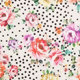 Tecido Bi-Stretch Cretonne Vermelho Bolinhas Branco - Ribes y Casals