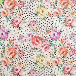 Tecido Bi-Stretch Cretonne Vermelho Bolinhas Branco - Ribes y Casals