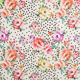 Tecido Bi-Stretch Cretonne Vermelho Bolinhas Branco - Ribes y Casals