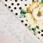 Tecido Bi-Stretch Cretonne Vermelho Bolinhas Branco - Ribes y Casals