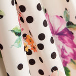 Tecido Bi-Stretch Cretonne Vermelho Bolinhas Branco - Ribes y Casals