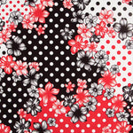 Tecido Bi-Stretch Flor Bolinhas Mix Vermelho - Ribes y Casals