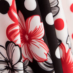 Tecido Bi-Stretch Flor Bolinhas Mix Vermelho - Ribes y Casals