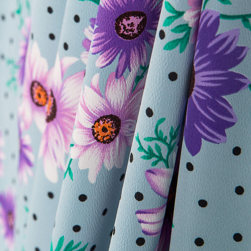 Crepe Margarida Bolinhas Água - Ribes y Casals