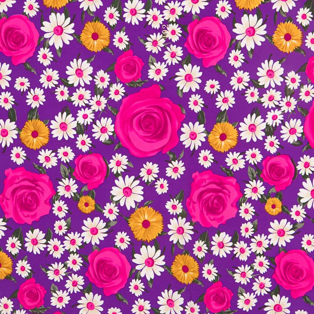 Crepe Rosas Margarida Fúcsia - Ribes y Casals