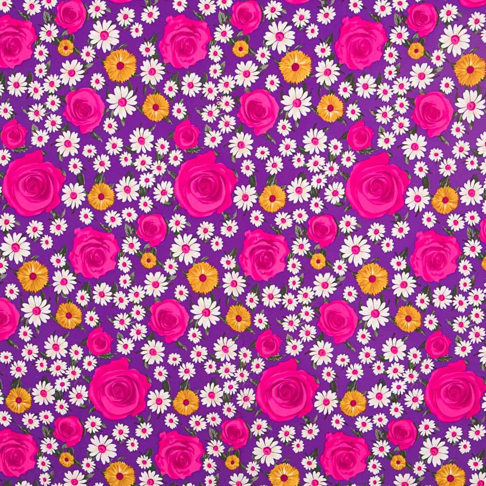 Crepe Rosas Margarida Fúcsia - Ribes y Casals