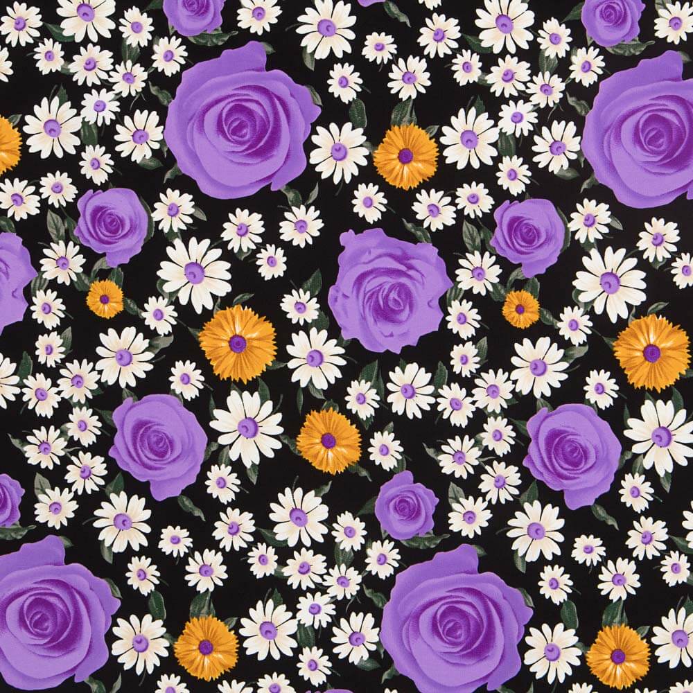 Crepe Rosas Margarida Mauve - Ribes y Casals