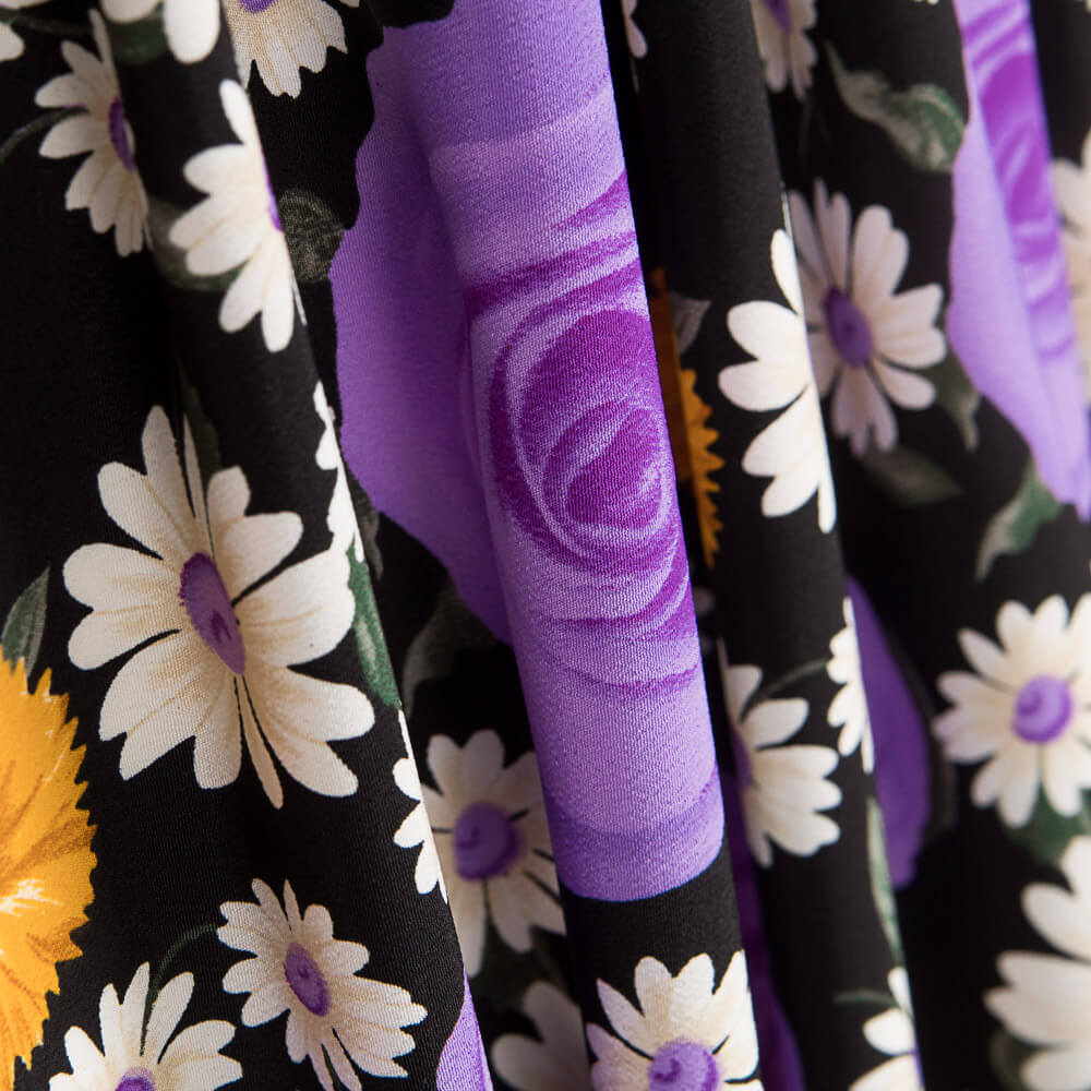 Crepe Rosas Margarida Mauve - Ribes y Casals