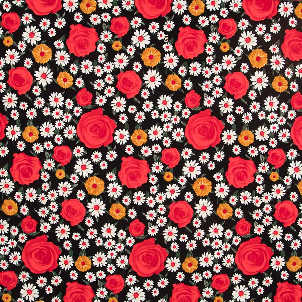 Crepe Rosas Margarida Vermelho - Ribes y Casals