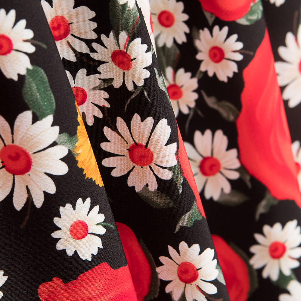 Crepe Rosas Margarida Vermelho - Ribes y Casals