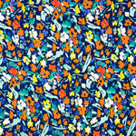 Crepe Poliéster Flor Dreia Azul Marinho - Ribes y Casals