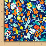 Retal Crepe Poliéster Flor Dreia Azul Marino 150x150 cm - Ribes y Casals