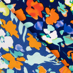 Crepe Poliéster Flor Dreia Azul Marinho - Ribes y Casals