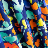 Crepe Poliéster Flor Dreia Azul Marinho - Ribes y Casals