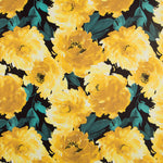 Tecido Fama Stretch Flor Pinceladas Amarelo - Ribes y Casals