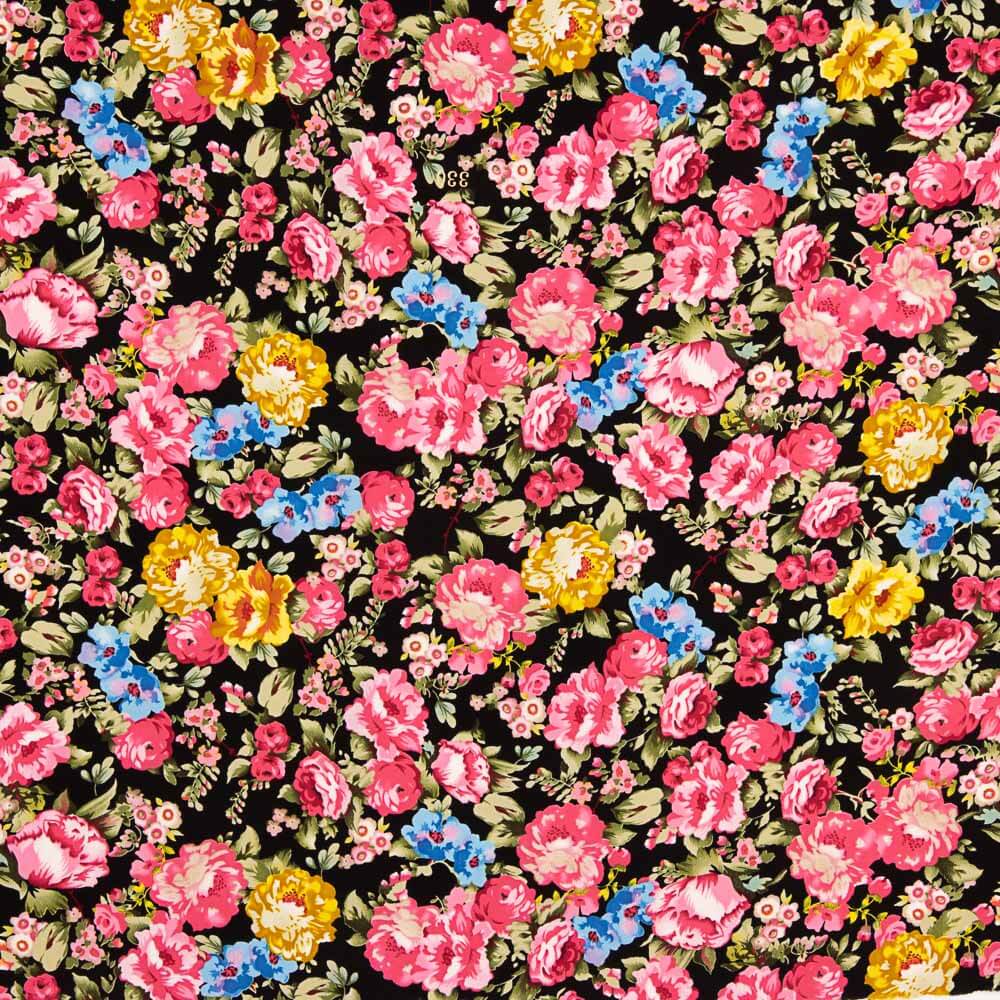 Crepe Poliéster Cretona Nita Preto - Ribes y Casals