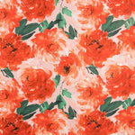 Tecido Fama Stretch Flor Pinceladas Salmão - Ribes y Casals