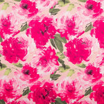 Tecido Fama Stretch Flor Pinceladas Fúcsia - Ribes y Casals