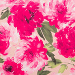 Tecido Fama Stretch Flor Pinceladas Fúcsia - Ribes y Casals