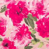 Tecido Fama Stretch Flor Pinceladas Fúcsia - Ribes y Casals