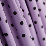 Crepe Bolinhas Preto Malva 7cm - Ribes y Casals