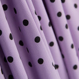 Crepe Bolinhas Preto Malva 7cm - Ribes y Casals