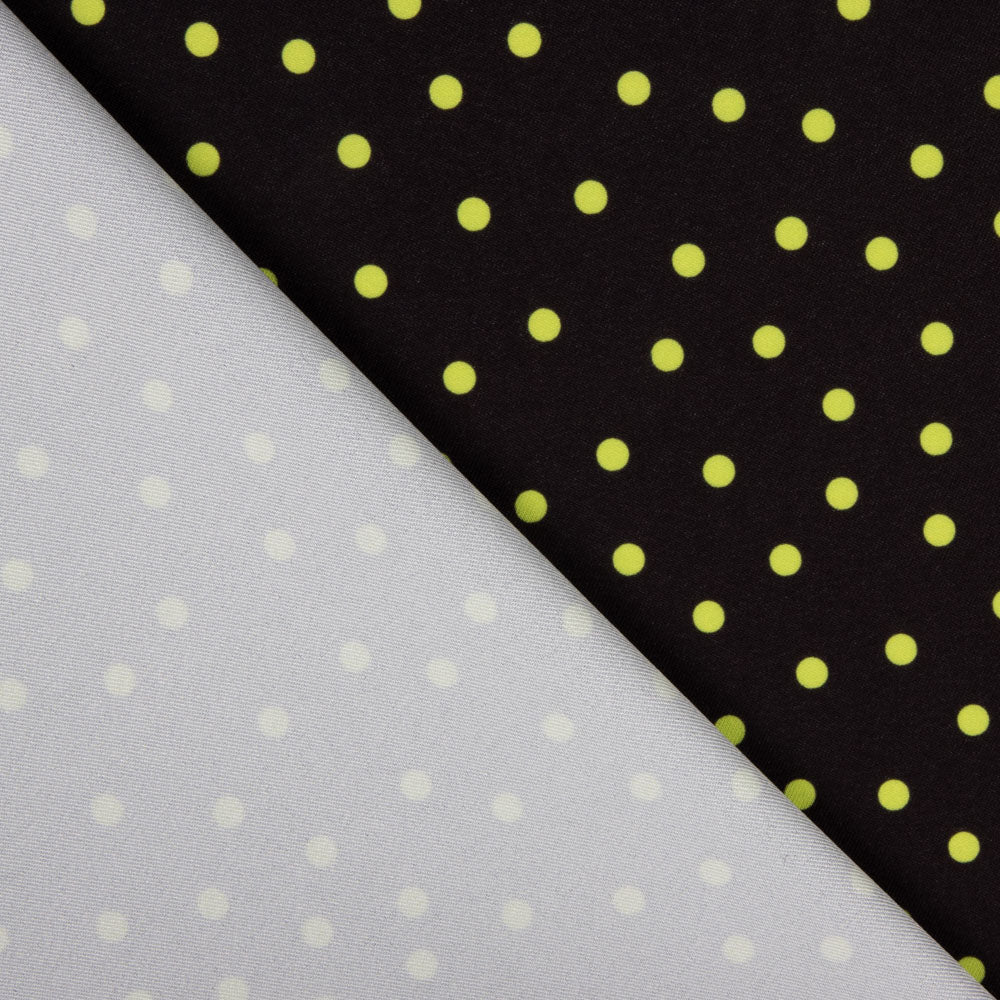 Gabardina Elástica Bolinhas Pistache - Ribes y Casals