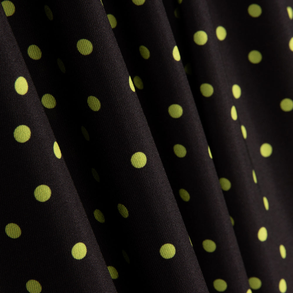 Gabardina Elástica Bolinhas Pistache - Ribes y Casals