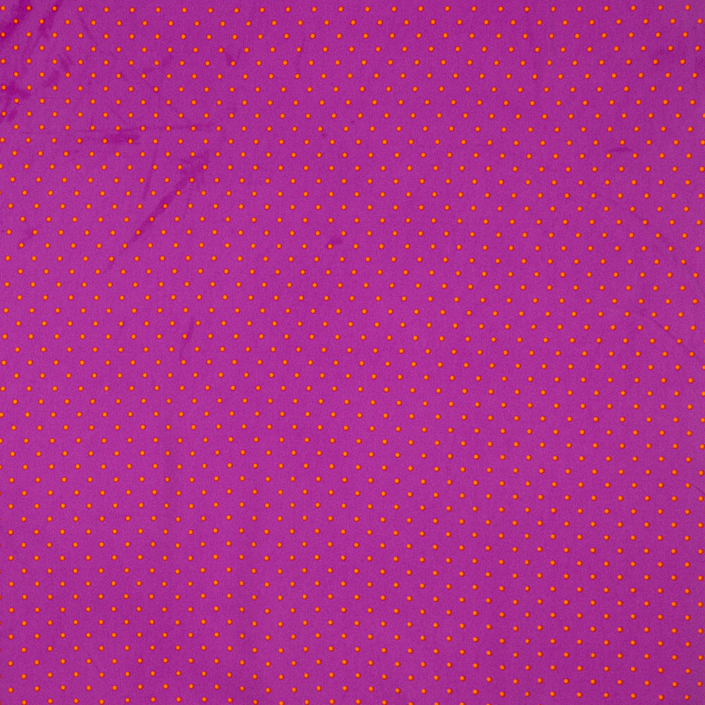 Retal Gabardina Elástica Lunares 3mm Buganvilla-Naranja 160x140 cm - Ribes y Casals