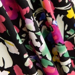 Crepe Poliéster Flor Dreia Preto - Ribes y Casals