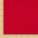 Retal Gabardina Elástica Lunares 3mm Rojo-Negro 130x140 cm - Ribes y Casals