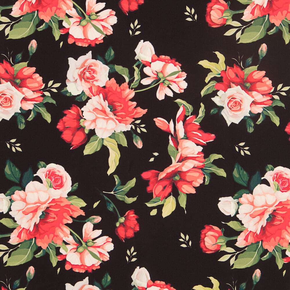 Tecido Bi-Stretch Cretonne Preto - Ribes y Casals