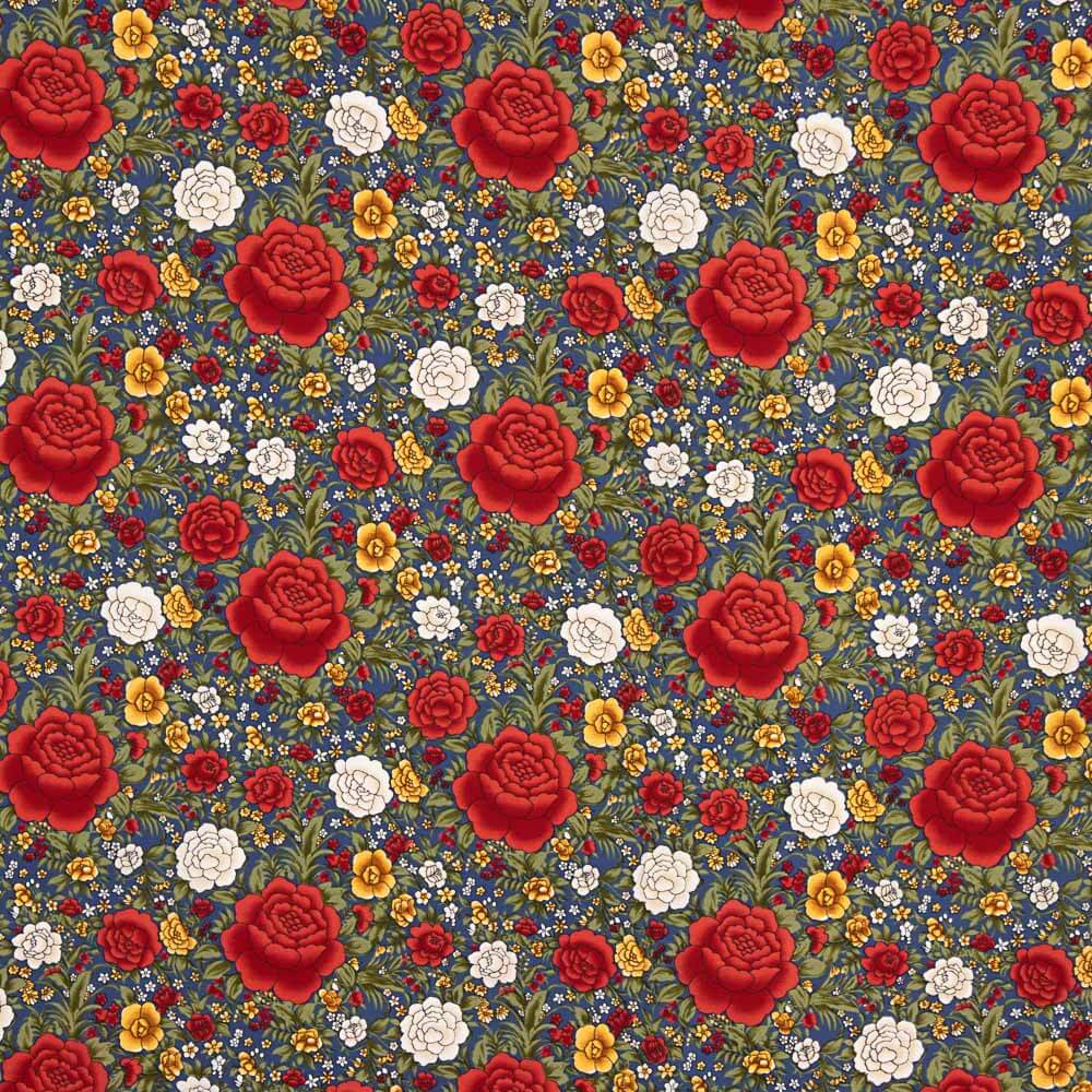 Crepe Poliéster Cretona Real Azul Escuro - Ribes y Casals