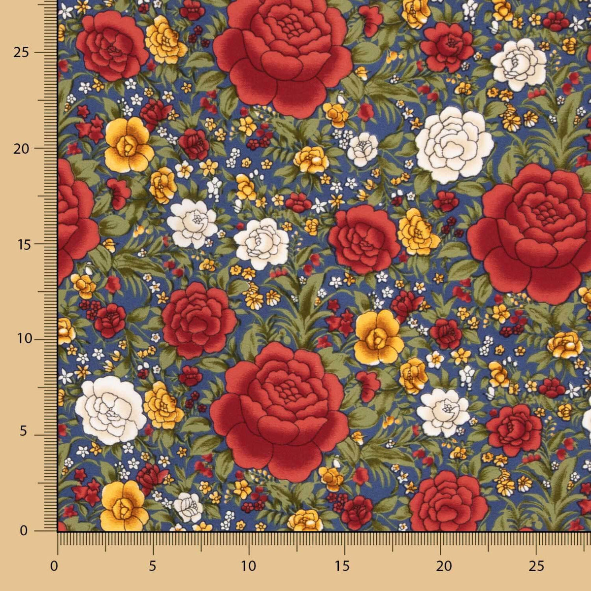 Crepe Poliéster Cretona Real Azul Escuro - Ribes y Casals